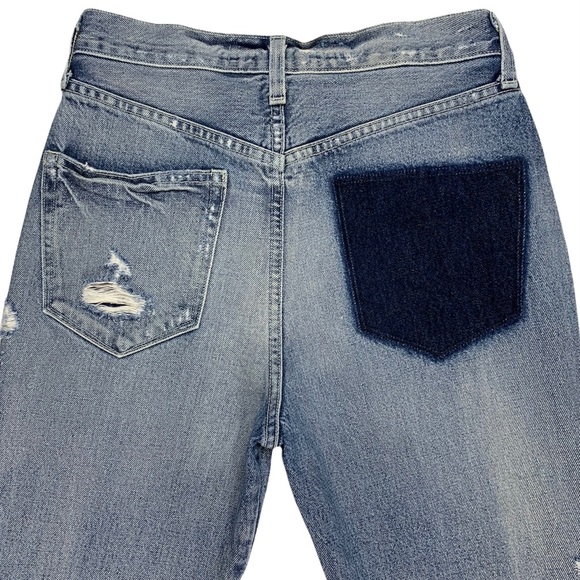 AYR The Styx Wolfpack Button-Fly Straight Leg High Rise Distressed Crop Jeans - Picture 7 of 12